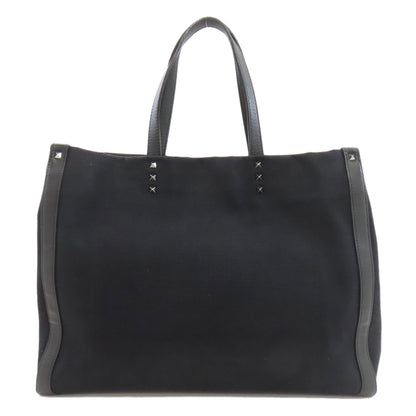 VALENTINO バレンティノ スタッズ トートバッグ キャンバス レディース 中古