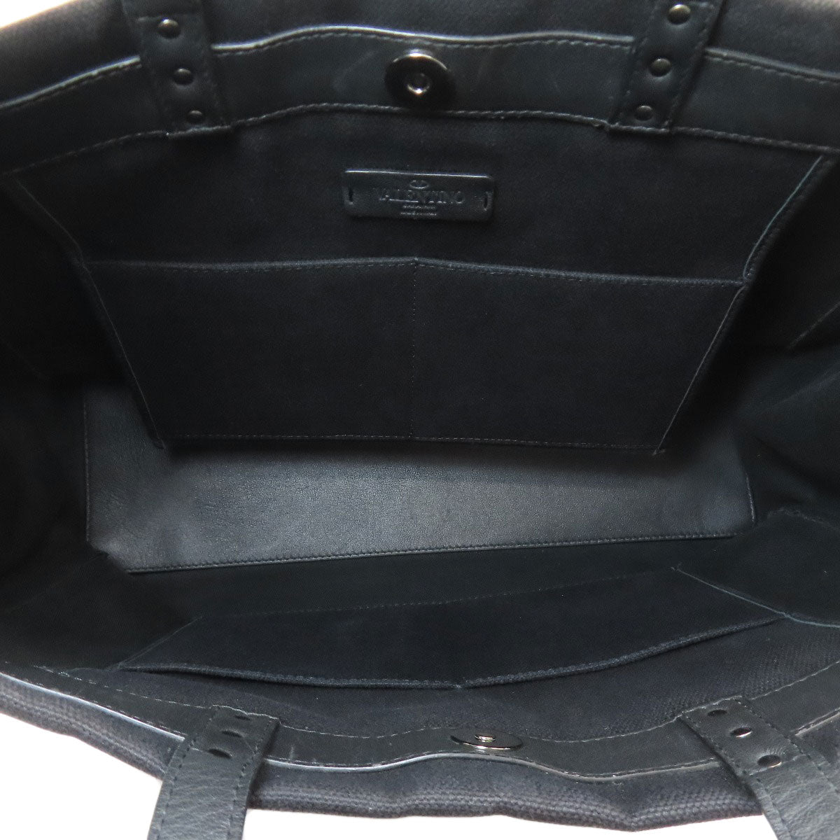 VALENTINO バレンティノ スタッズ トートバッグ キャンバス レディース 中古