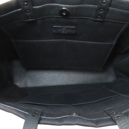 VALENTINO バレンティノ スタッズ トートバッグ キャンバス レディース 中古