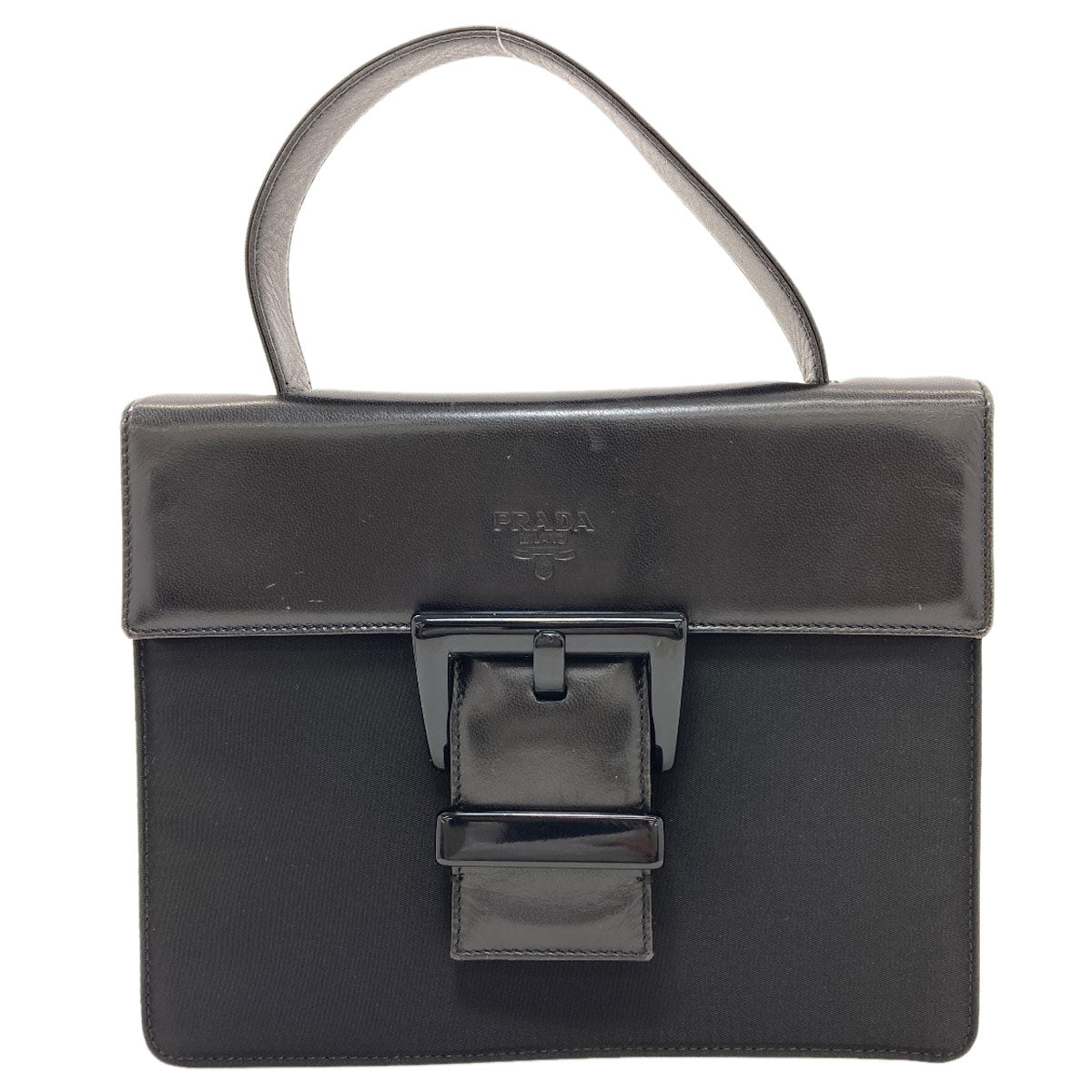 PRADA プラダ B7128 ベルトモチーフ ハンドバッグ ナイロン レディース 中古