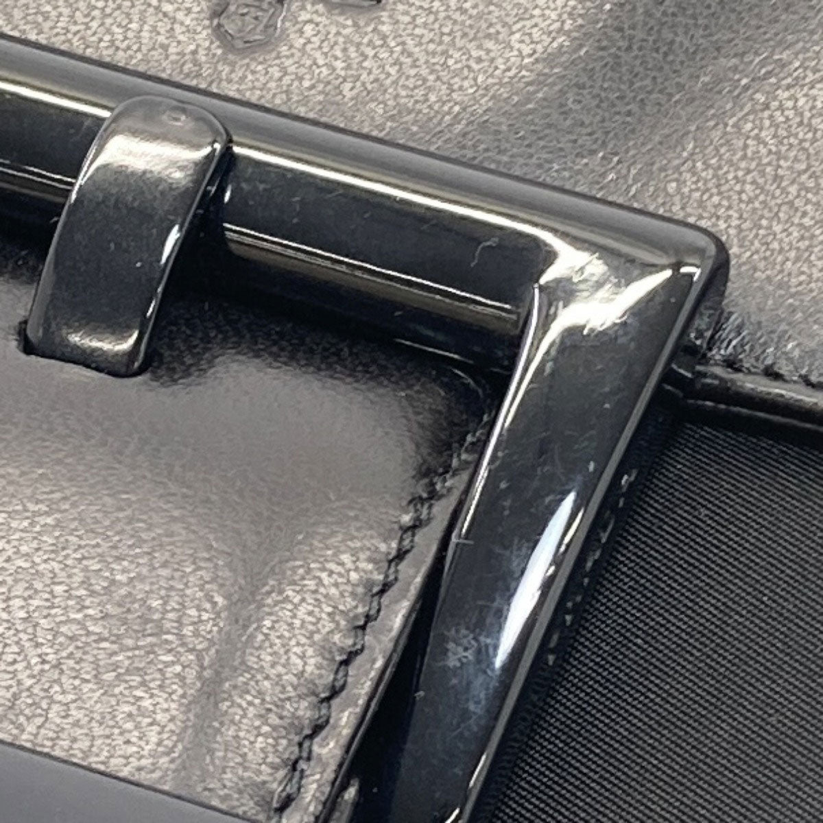 PRADA プラダ B7128 ベルトモチーフ ハンドバッグ ナイロン レディース 中古