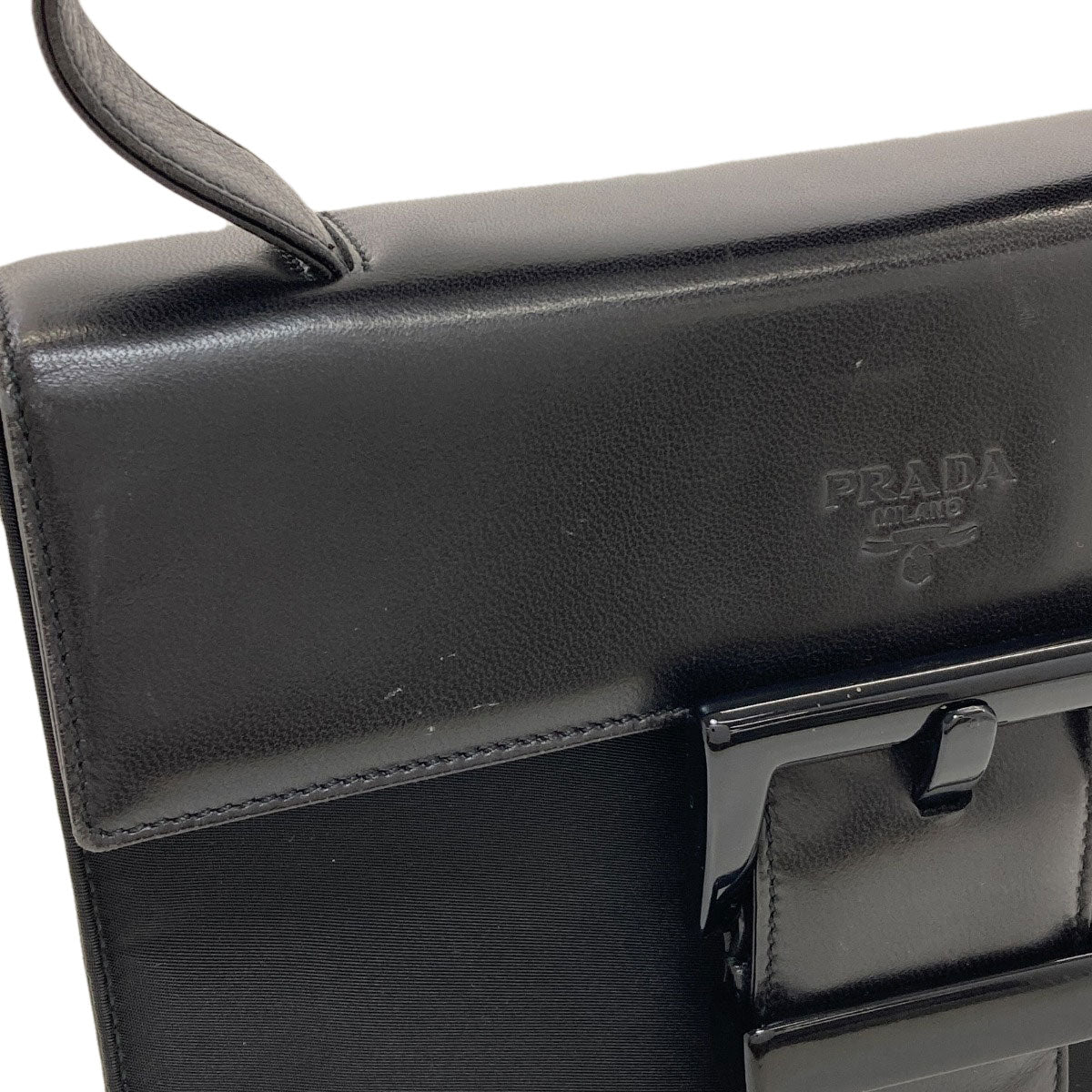 PRADA プラダ B7128 ベルトモチーフ ハンドバッグ ナイロン レディース 中古