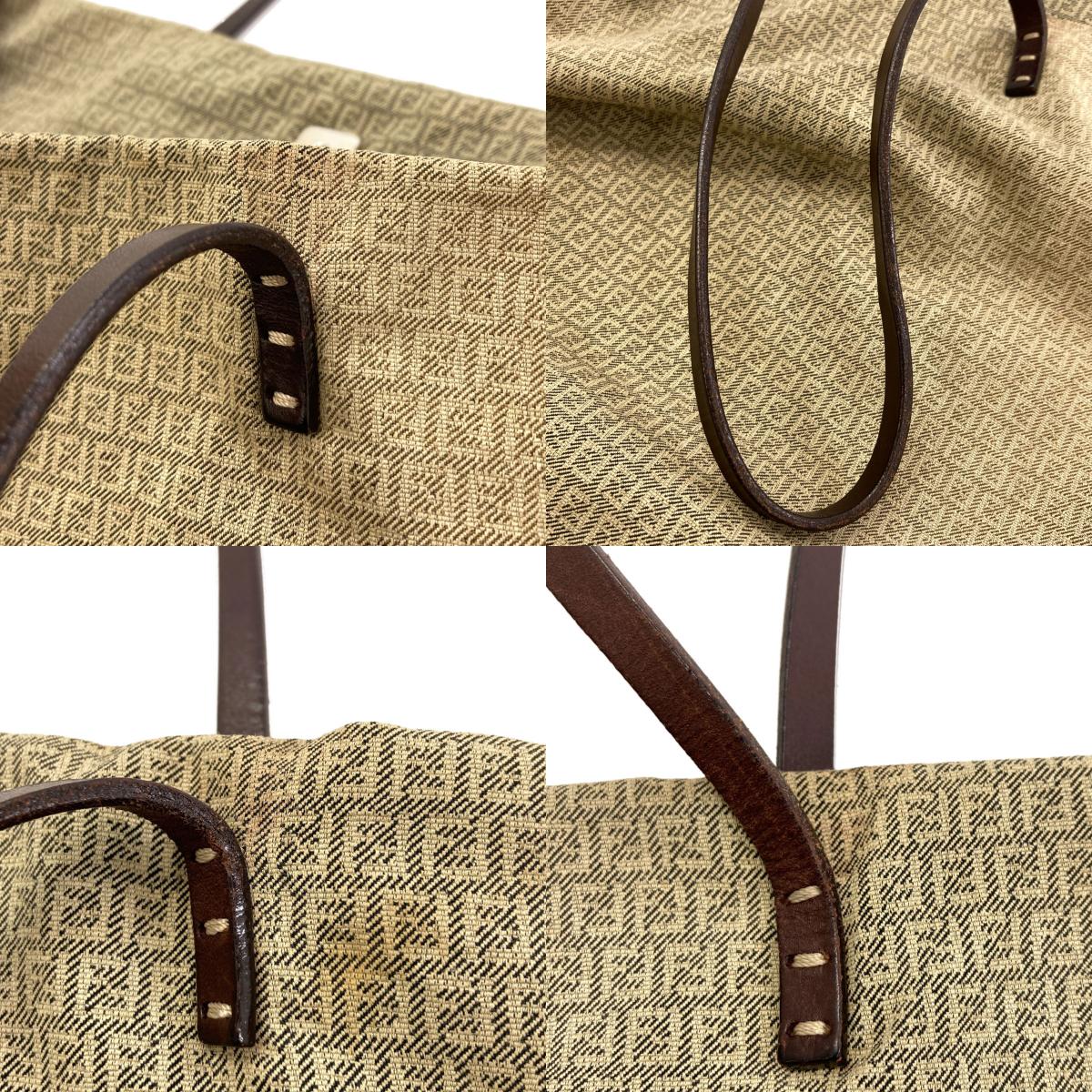 FENDI フェンディ ズッキーノ トートバッグ キャンバス レディース 中古