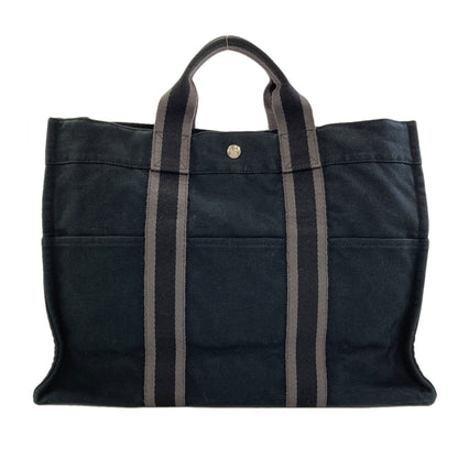 HERMES エルメス サックフールトゥMM シルバー金具 ハンドバッグ キャンバス レディース 中古