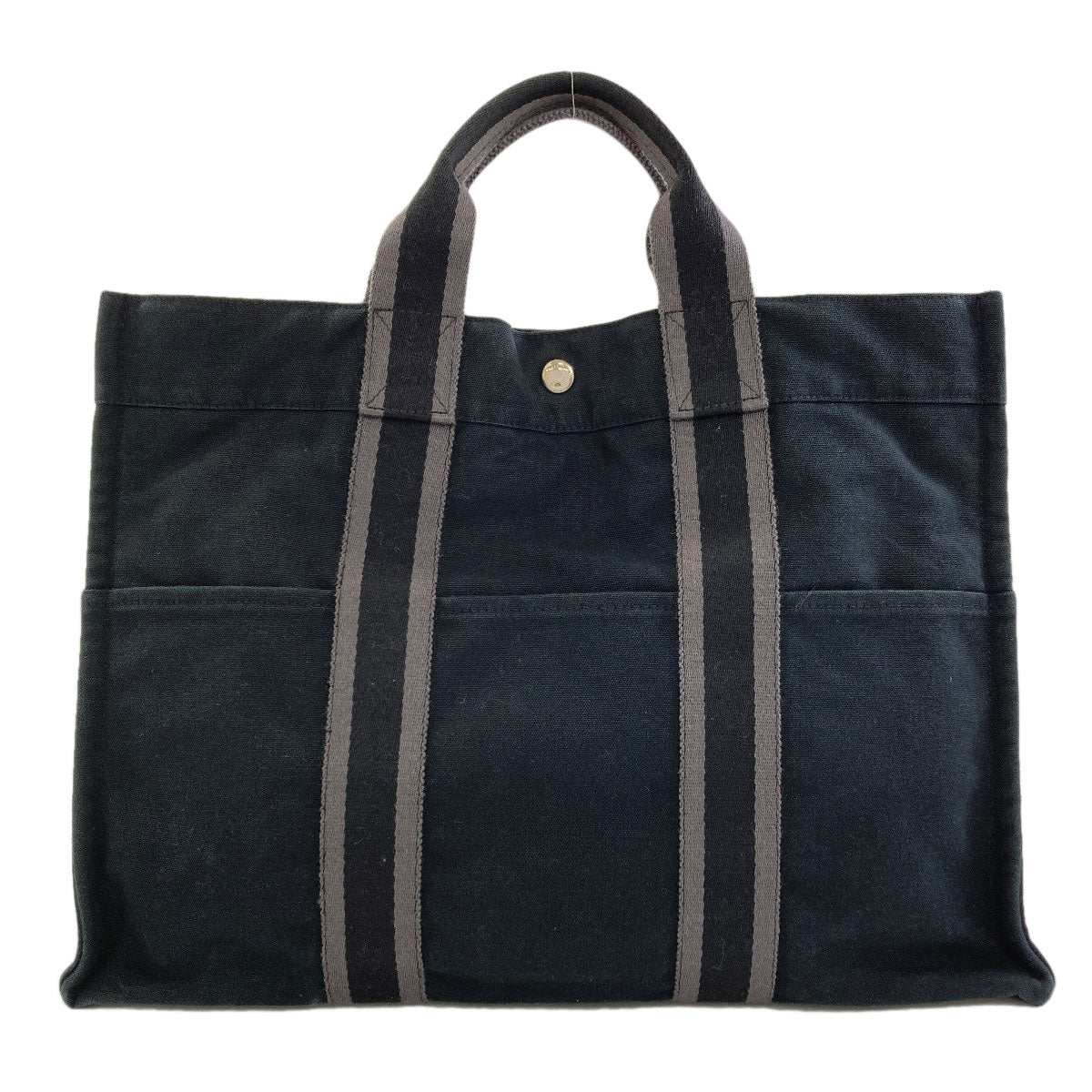 HERMES エルメス サックフールトゥMM シルバー金具 ハンドバッグ キャンバス レディース 中古
