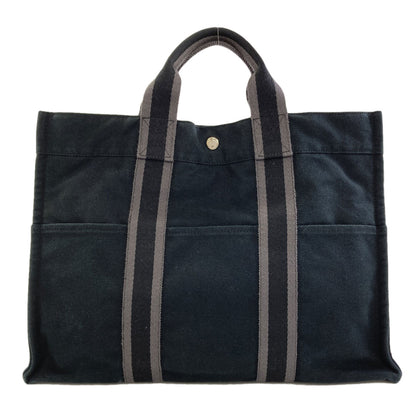 HERMES エルメス サックフールトゥMM シルバー金具 ハンドバッグ キャンバス レディース 中古