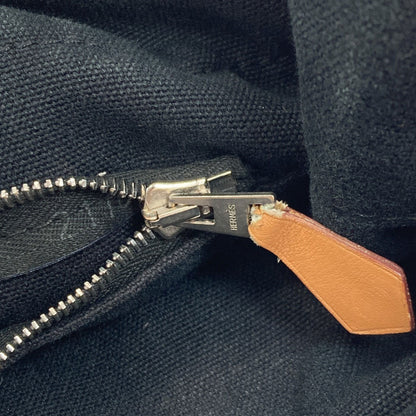 HERMES エルメス サックフールトゥMM シルバー金具 ハンドバッグ キャンバス レディース 中古