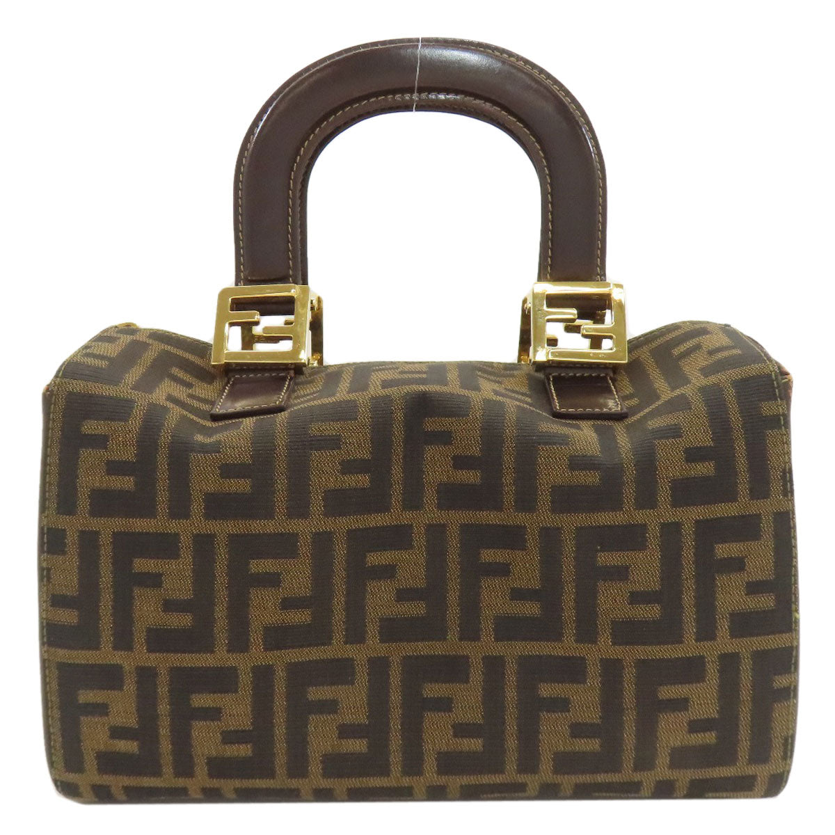 FENDI フェンディ ミニボストン ズッカ柄 ハンドバッグ キャンバス レディース 中古