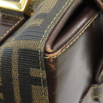 FENDI フェンディ ミニボストン ズッカ柄 ハンドバッグ キャンバス レディース 中古