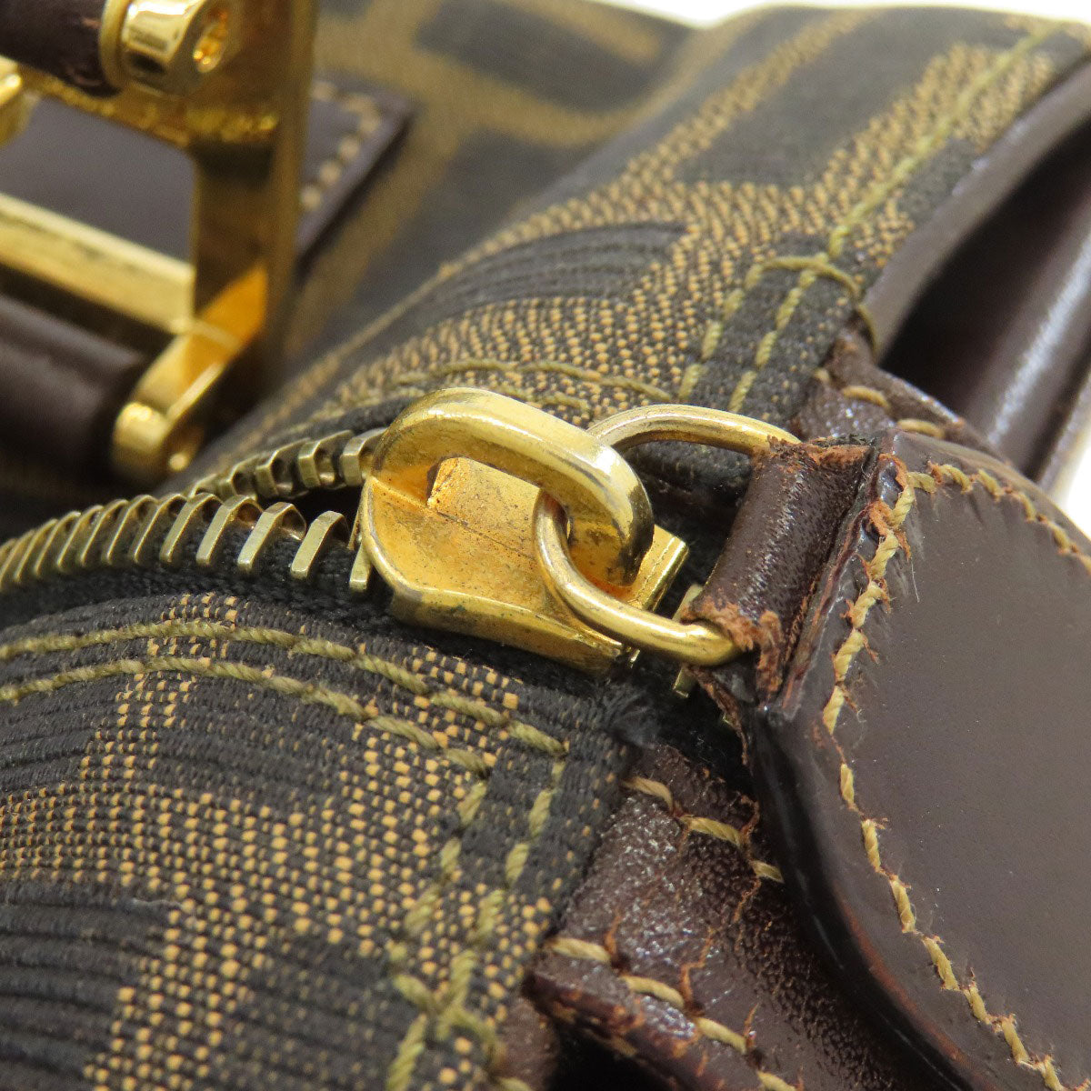FENDI フェンディ ミニボストン ズッカ柄 ハンドバッグ キャンバス レディース 中古