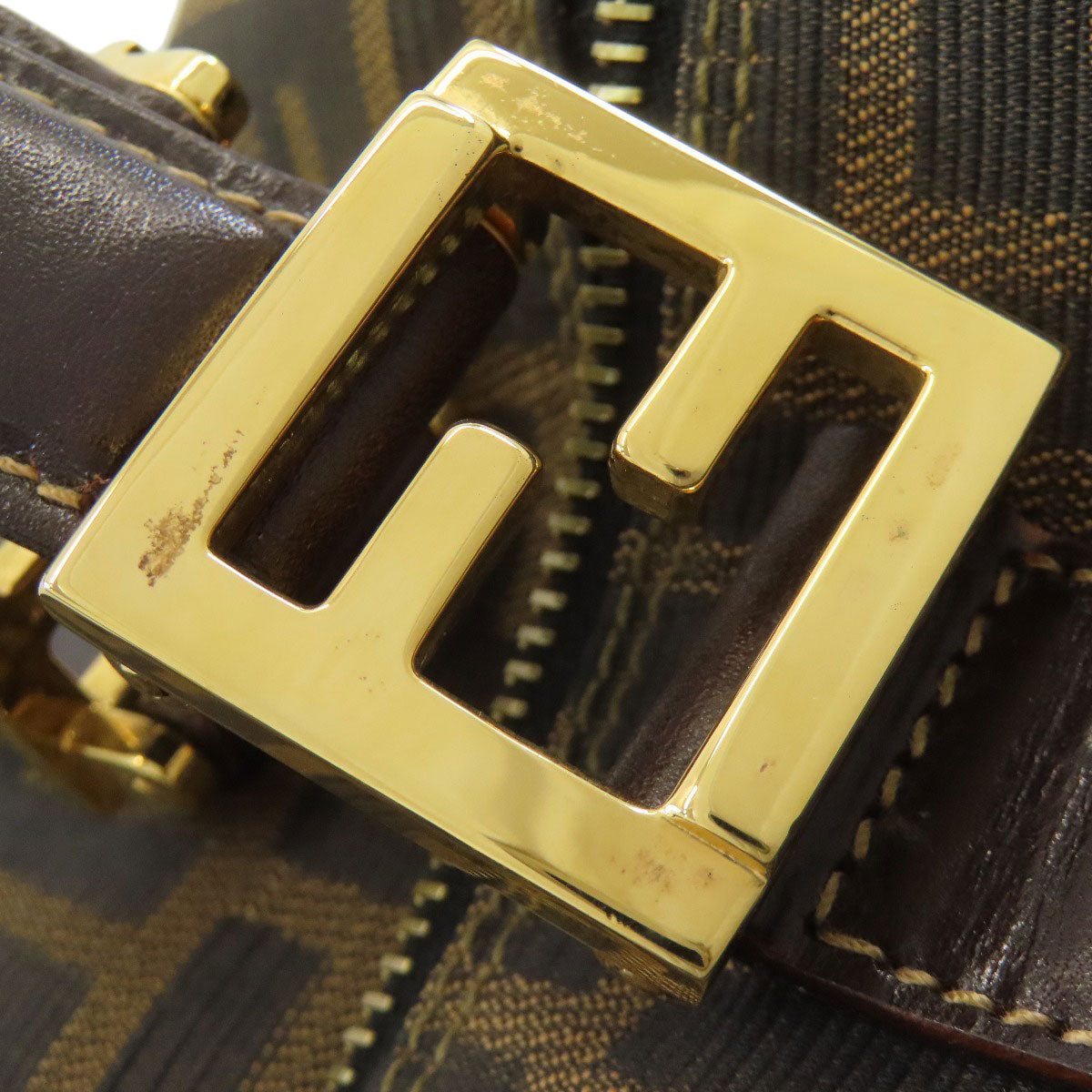 FENDI フェンディ ミニボストン ズッカ柄 ハンドバッグ キャンバス レディース 中古