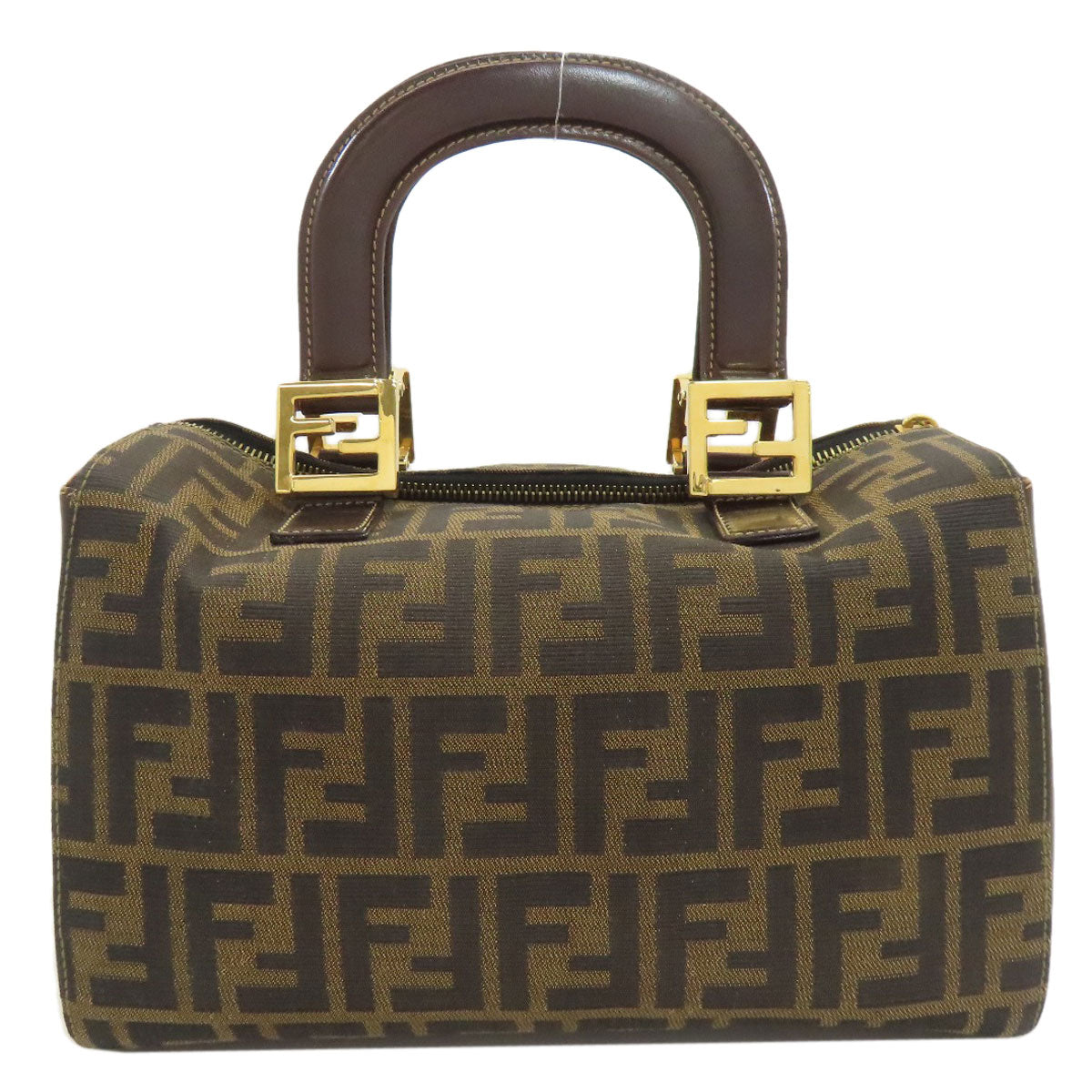 FENDI フェンディ ミニボストン ズッカ柄 ハンドバッグ キャンバス レディース 中古