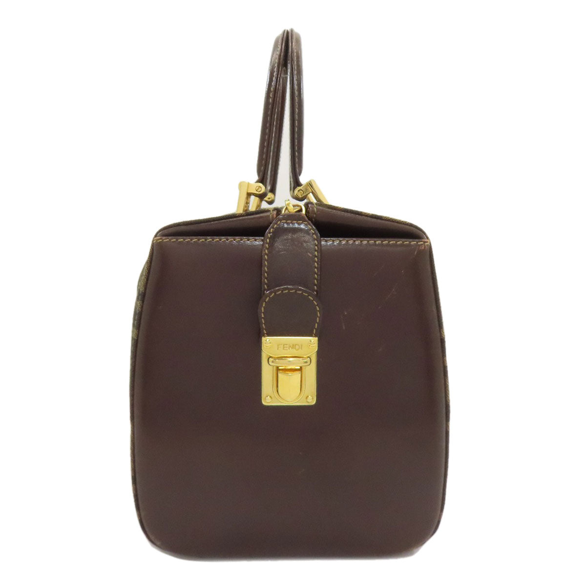FENDI フェンディ ミニボストン ズッカ柄 ハンドバッグ キャンバス レディース 中古
