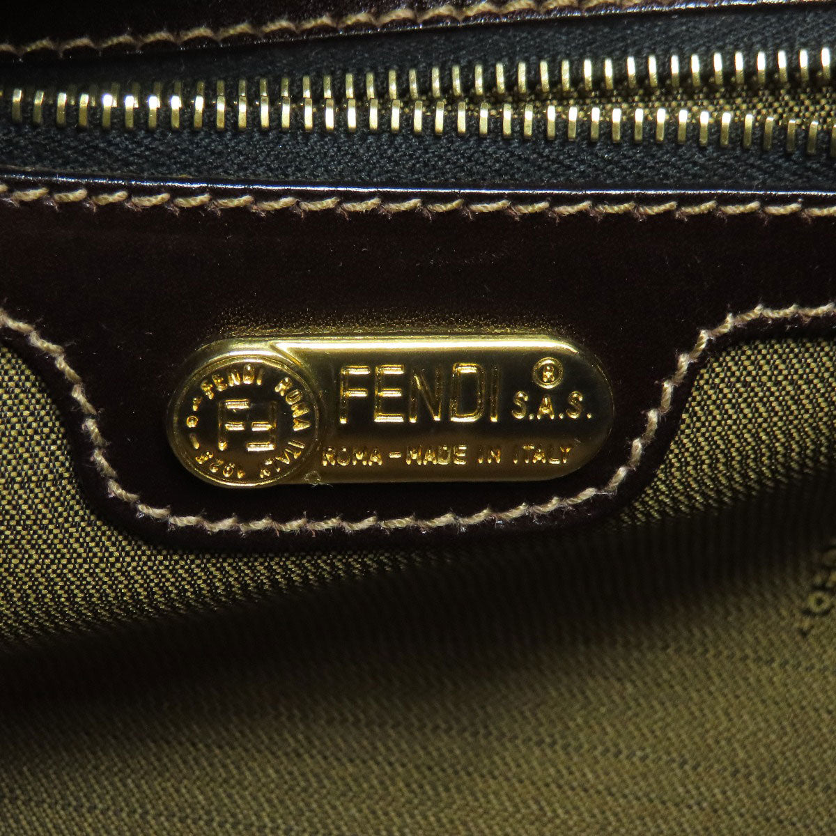 FENDI フェンディ ミニボストン ズッカ柄 ハンドバッグ キャンバス レディース 中古
