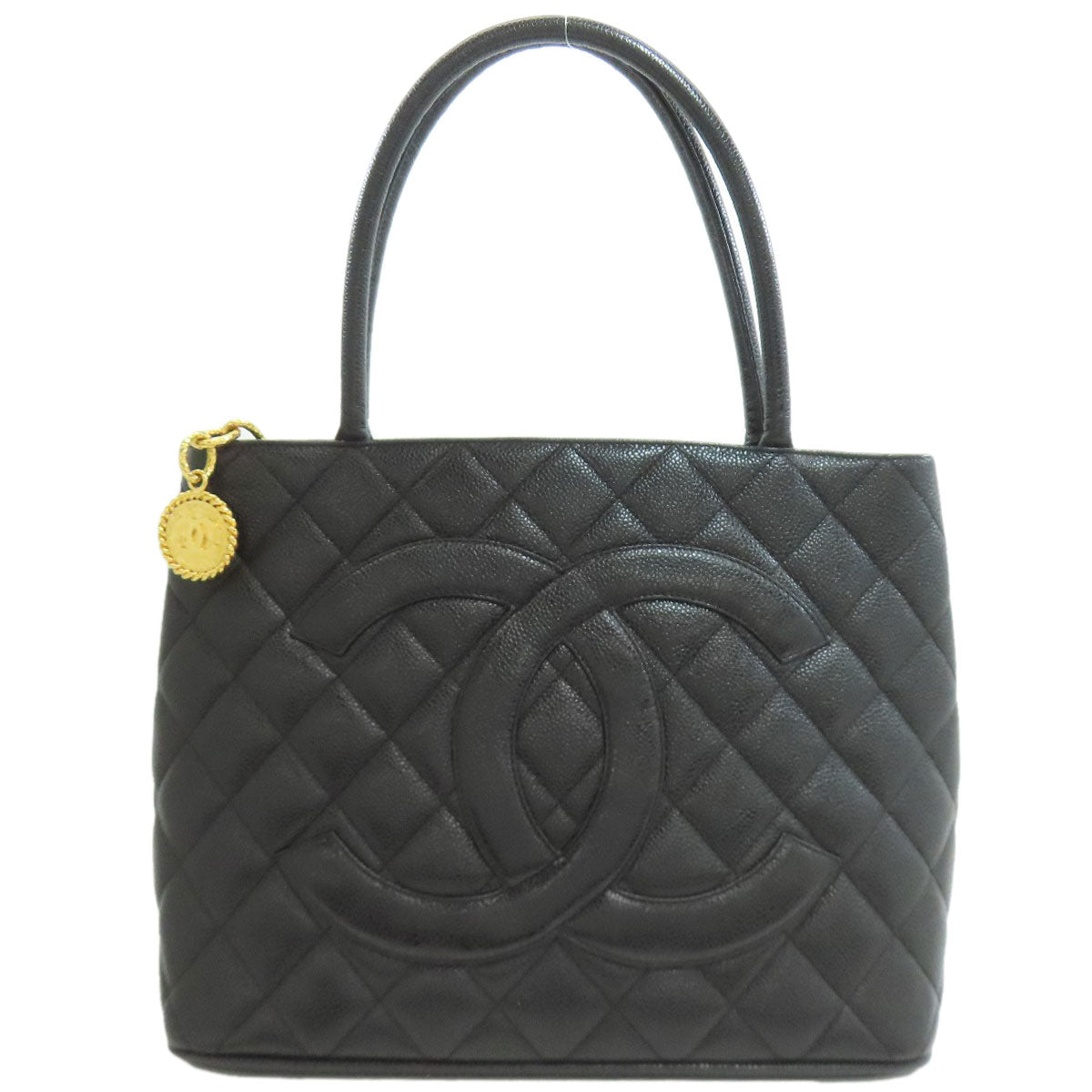 CHANEL シャネル 復刻トート ゴールド金具 トートバッグ グレインド カーフスキン レディース 中古