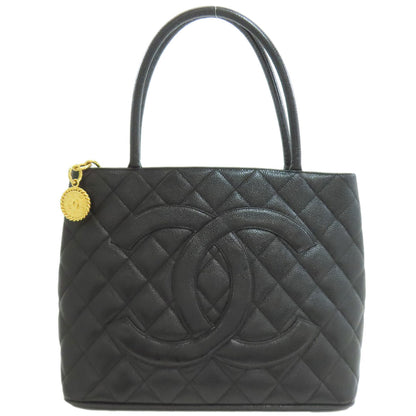 CHANEL シャネル 復刻トート ゴールド金具 トートバッグ グレインド カーフスキン レディース 中古