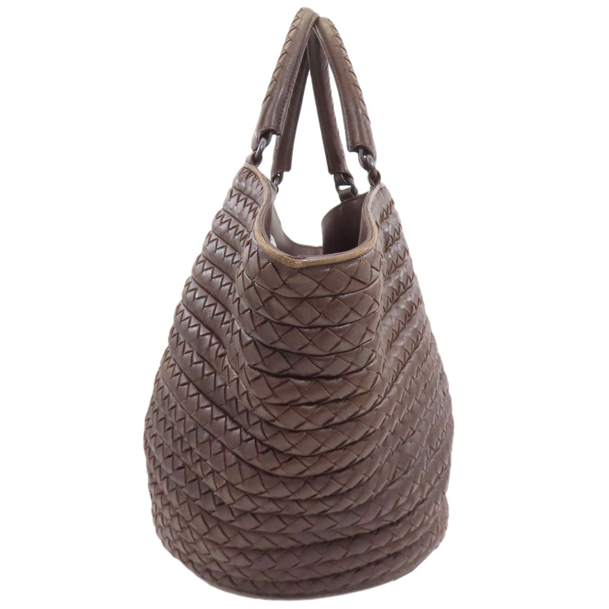 BOTTEGA VENETA ボッテガヴェネタ イントレチャート ハンドバッグ カーフ レディース 中古