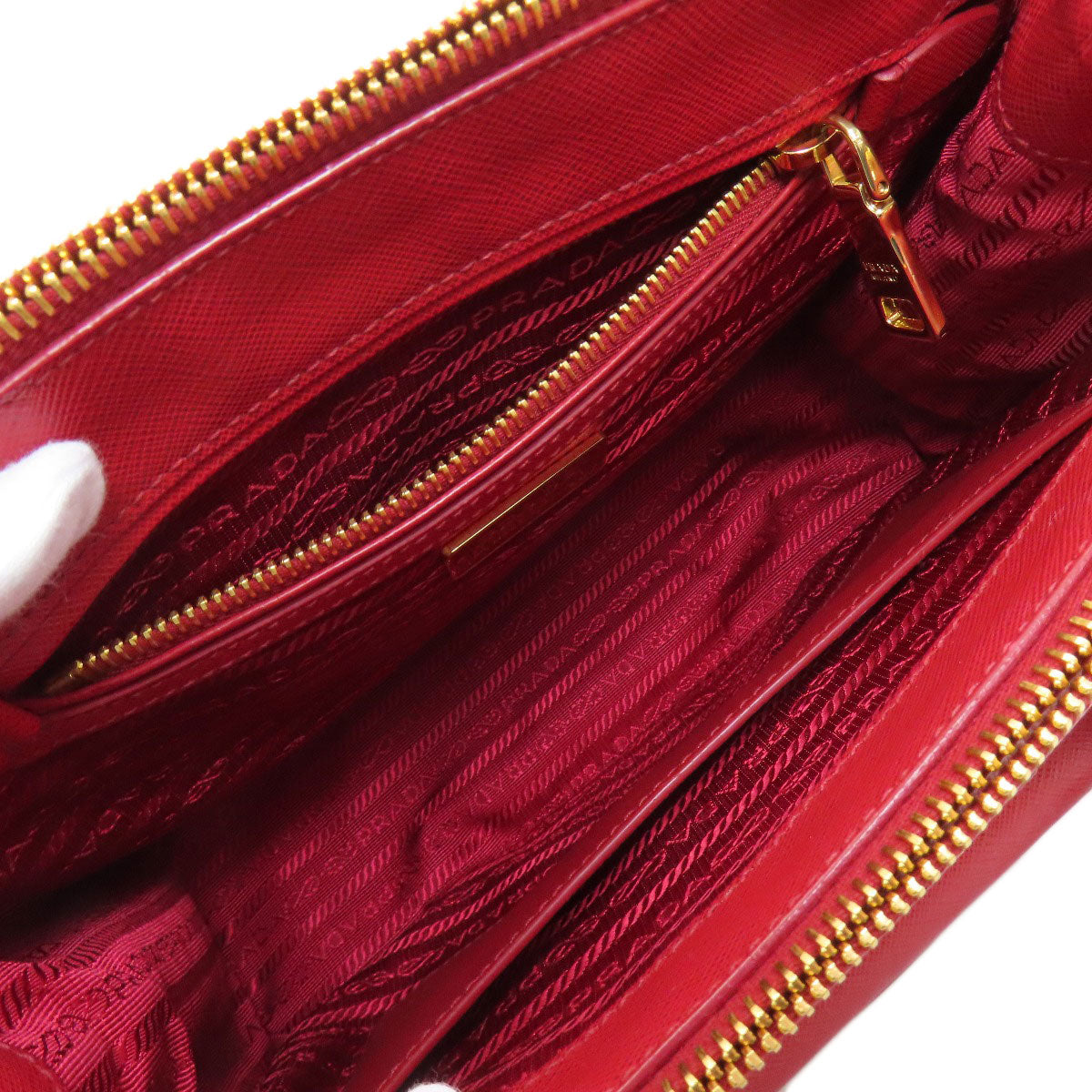 PRADA プラダ 1BA256 2WAY ハンドバッグ サフィアーノ レディース 中古