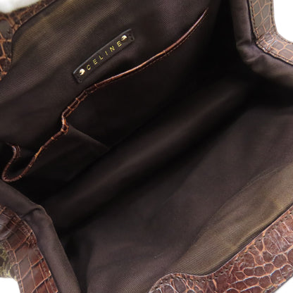CELINE セリーヌ マカダム柄 フリンジ ハンドバッグ キャンバス レディース 中古