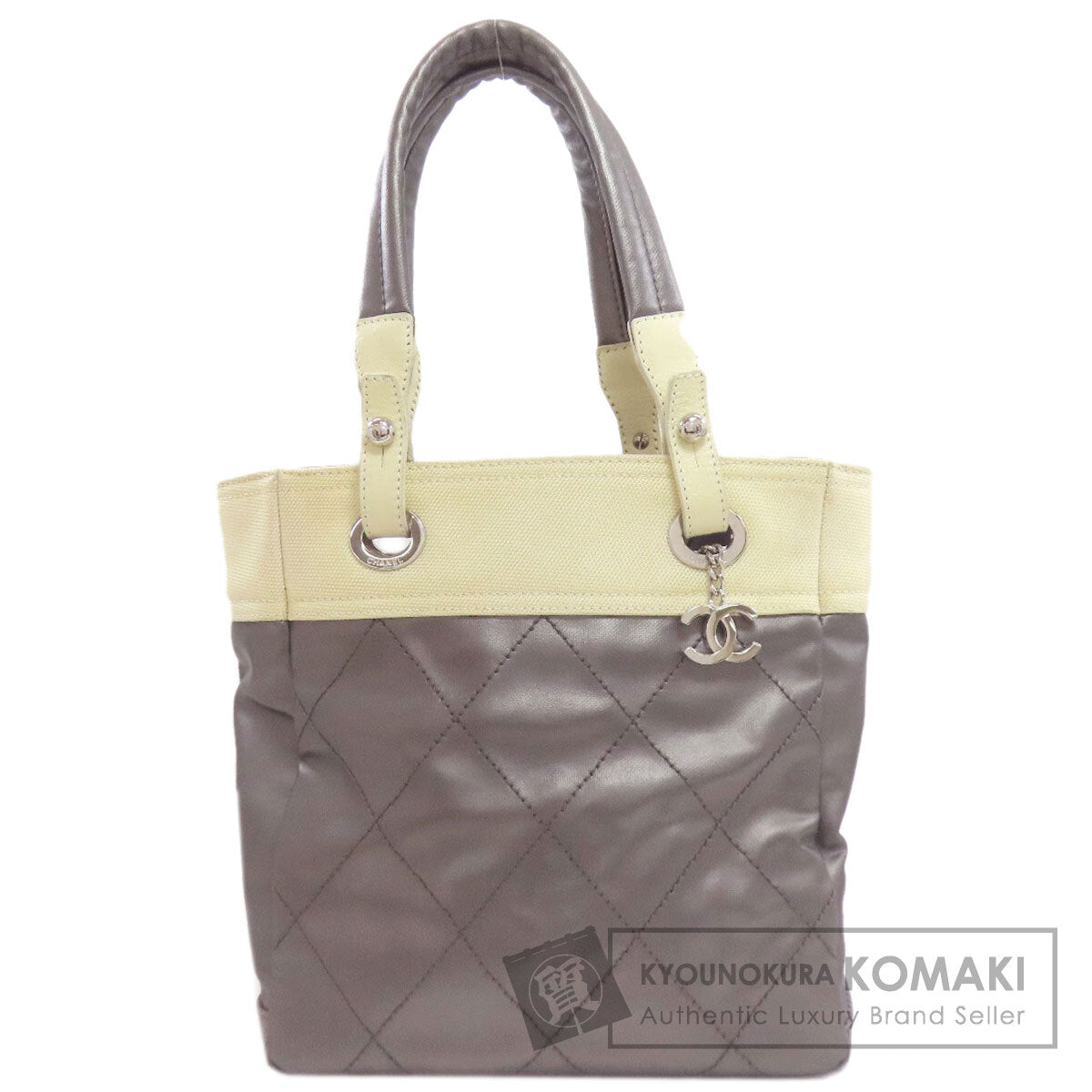 CHANEL シャネル パリビアリッツ PM シルバー金具 ハンドバッグ カーフ レディース 中古