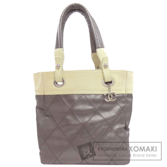 CHANEL シャネル パリビアリッツ PM シルバー金具 ハンドバッグ カーフ レディース 中古