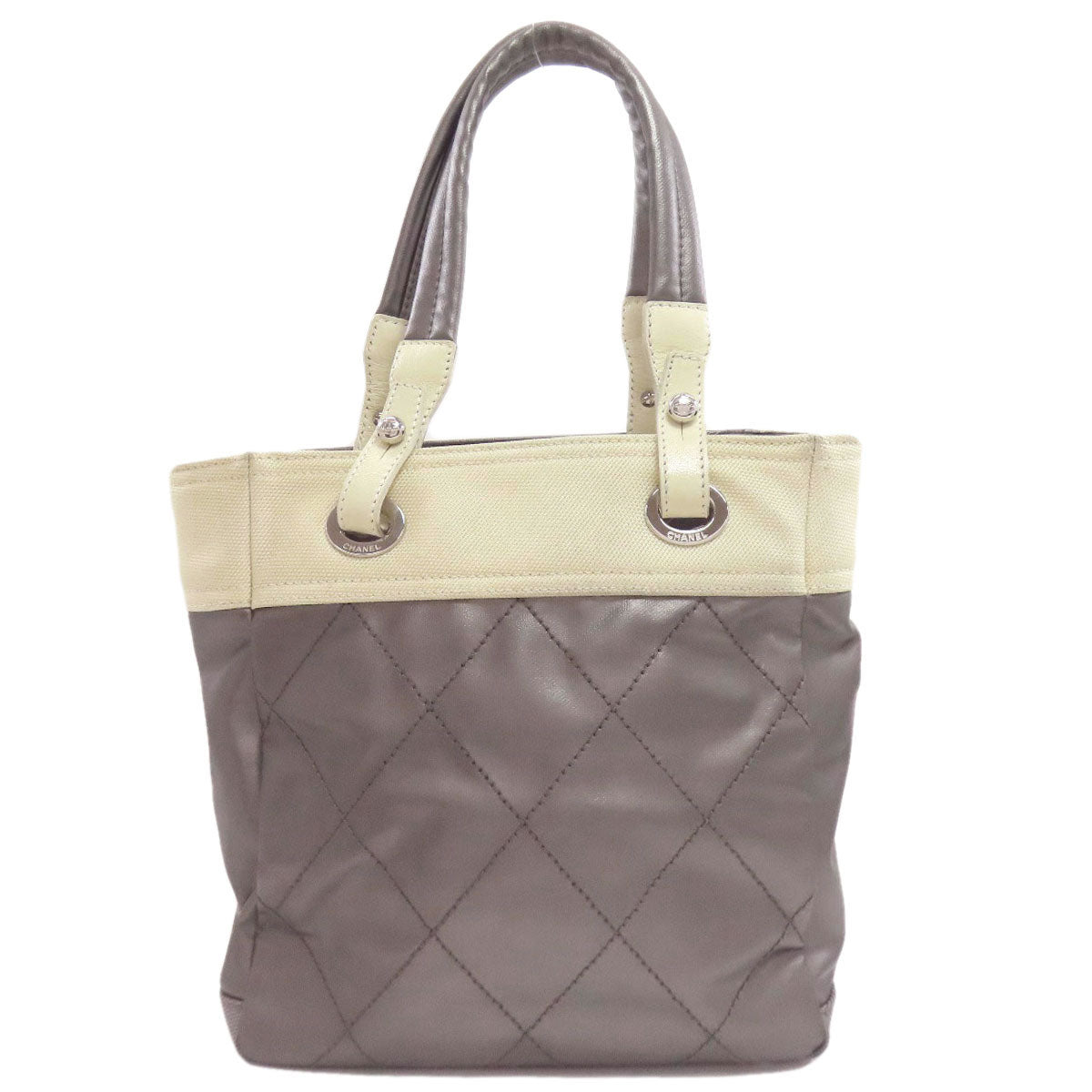CHANEL シャネル パリビアリッツ PM シルバー金具 ハンドバッグ カーフ レディース 中古