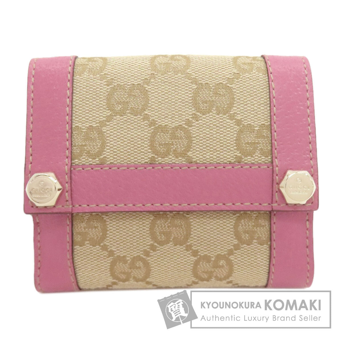 GUCCI グッチ 154119 GG 二つ折り財布（小銭入れあり） キャンバス レディース 中古