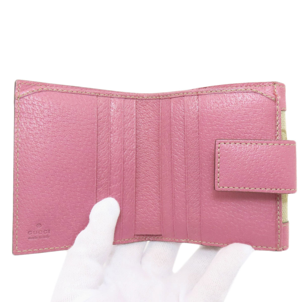 GUCCI グッチ 154119 GG 二つ折り財布（小銭入れあり） キャンバス レディース 中古