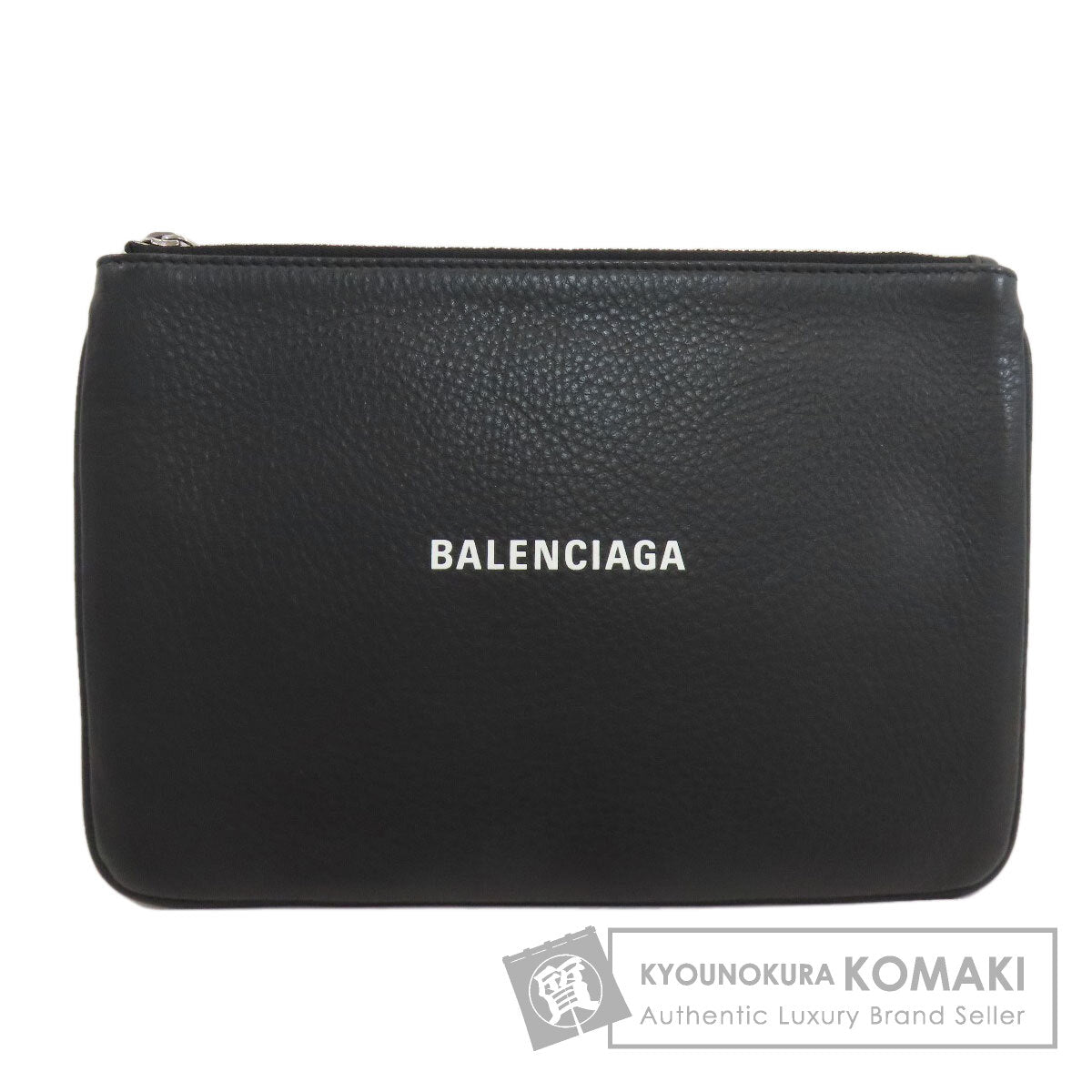 BALENCIAGA バレンシアガ 551992 ロゴ アクセサリーポーチ レザー レディース 中古