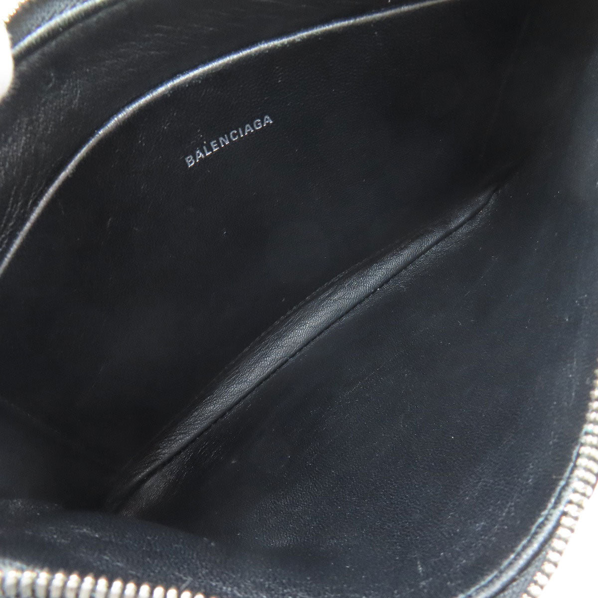 BALENCIAGA バレンシアガ 551992 ロゴ アクセサリーポーチ レザー レディース 中古