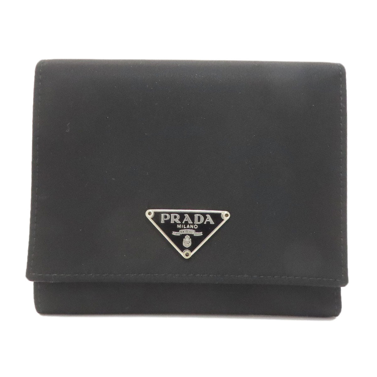 PRADA プラダ ロゴ金具 三つ折り財布 二つ折り財布（小銭入れあり） ナイロン レディース 中古