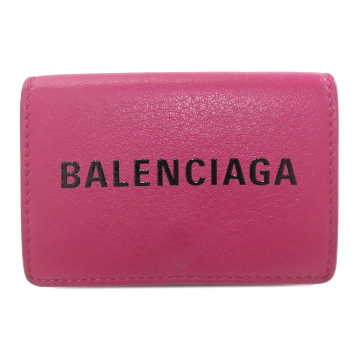 BALENCIAGA バレンシアガ 516402 ロゴ 三つ折り財布 二つ折り財布（小銭入れあり） レザー レディース 中古