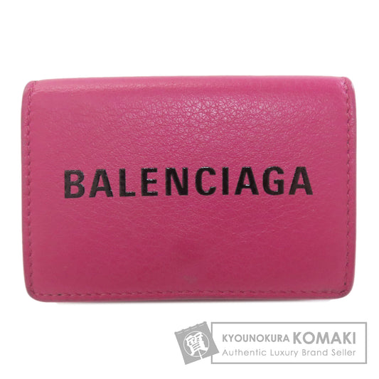BALENCIAGA バレンシアガ 516402 ロゴ 三つ折り財布 二つ折り財布（小銭入れあり） レザー レディース 中古