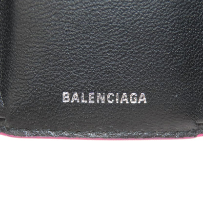 BALENCIAGA バレンシアガ 516402 ロゴ 三つ折り財布 二つ折り財布（小銭入れあり） レザー レディース 中古
