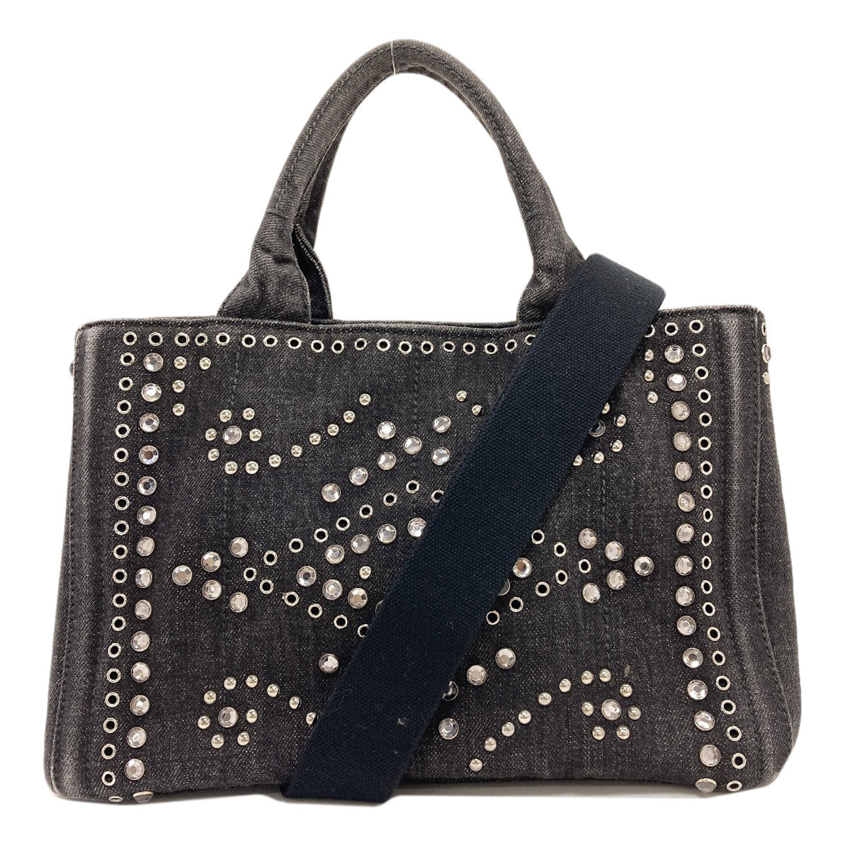 PRADA プラダ BN2439 カナパミニ 2WAY トートバッグ デニム レディース 中古