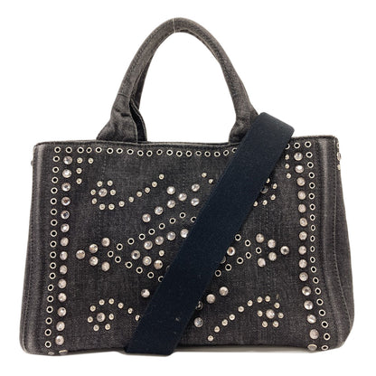 PRADA プラダ BN2439 カナパミニ 2WAY トートバッグ デニム レディース 中古