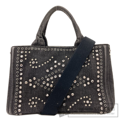PRADA プラダ BN2439 カナパミニ 2WAY トートバッグ デニム レディース 中古