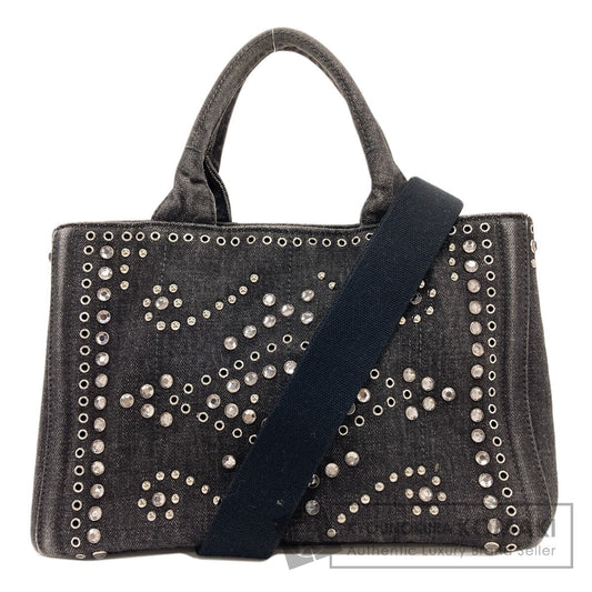 PRADA プラダ BN2439 カナパミニ 2WAY トートバッグ デニム レディース 中古