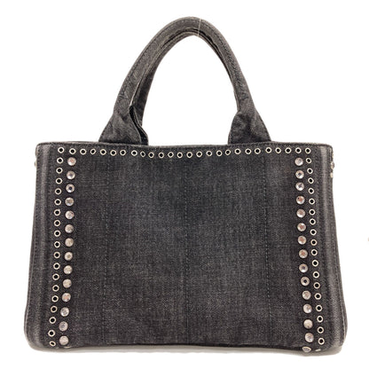 PRADA プラダ BN2439 カナパミニ 2WAY トートバッグ デニム レディース 中古