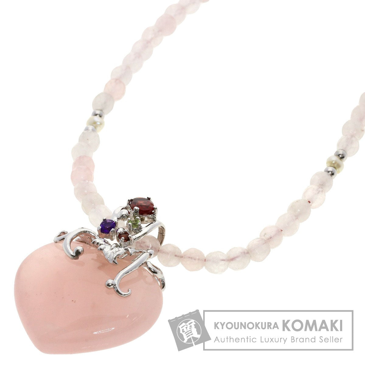 セレクトジュエリー ローズクオーツ マルチカラー ストーン ネックレス 中古 商品画像1