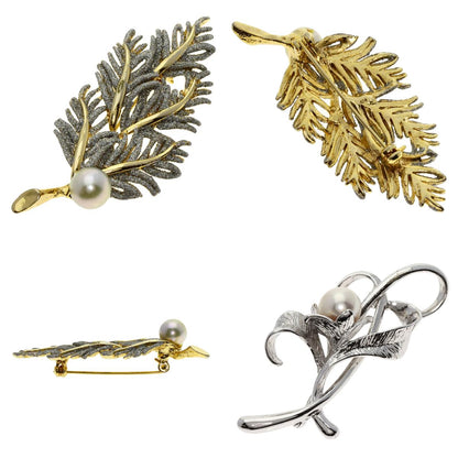 SELECT JEWELRY セレクトジュエリー パール 真珠 フェイクパール エナメル ブローチ8点セット ブローチ SV レディース 中古