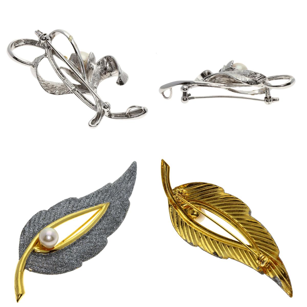 SELECT JEWELRY セレクトジュエリー パール 真珠 フェイクパール エナメル ブローチ8点セット ブローチ SV レディース 中古