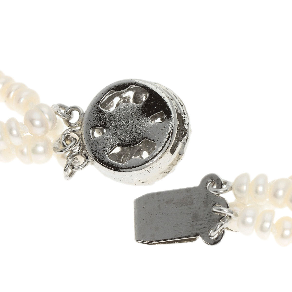 SELECT JEWELRY セレクトジュエリー 淡水パール 真珠 3連 ネックレス 金属製 レディース 中古