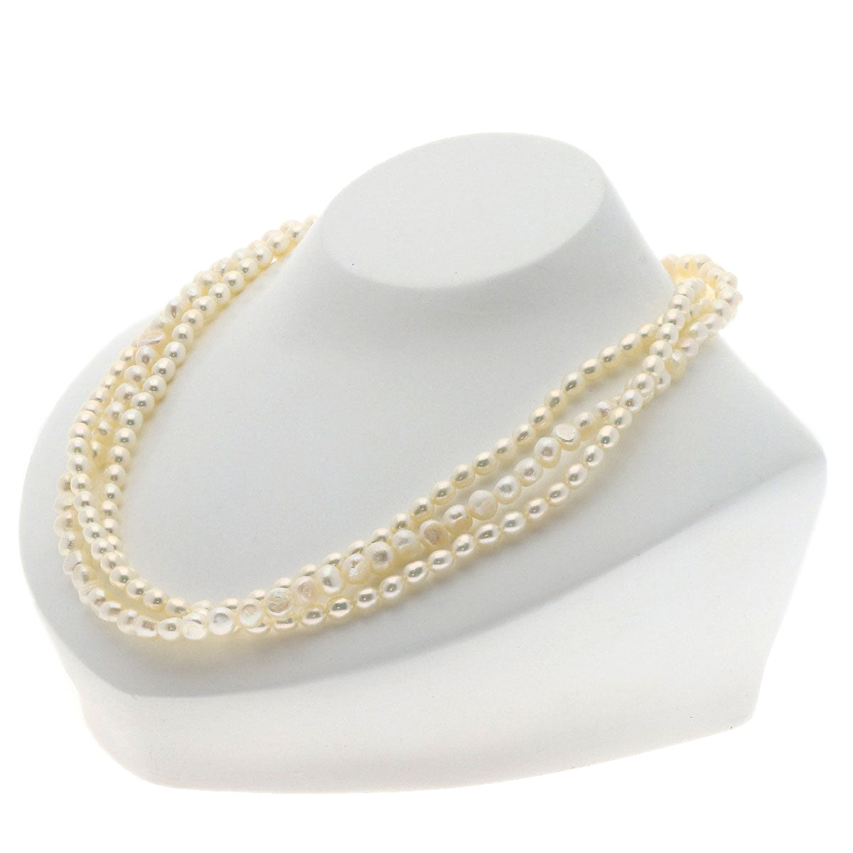 SELECT JEWELRY セレクトジュエリー ロードナイト フラワーモチーフ ローズクォーツ 淡水パール 真珠 3点セット ネックレス SV レディース 中古