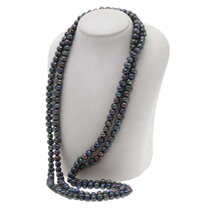SELECT JEWELRY セレクトジュエリー 淡水パール 真珠 染色 ロング ネックレス SV レディース 中古
