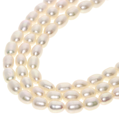SELECT JEWELRY セレクトジュエリー 淡水パール 真珠 3連 ネックレス SV レディース 中古