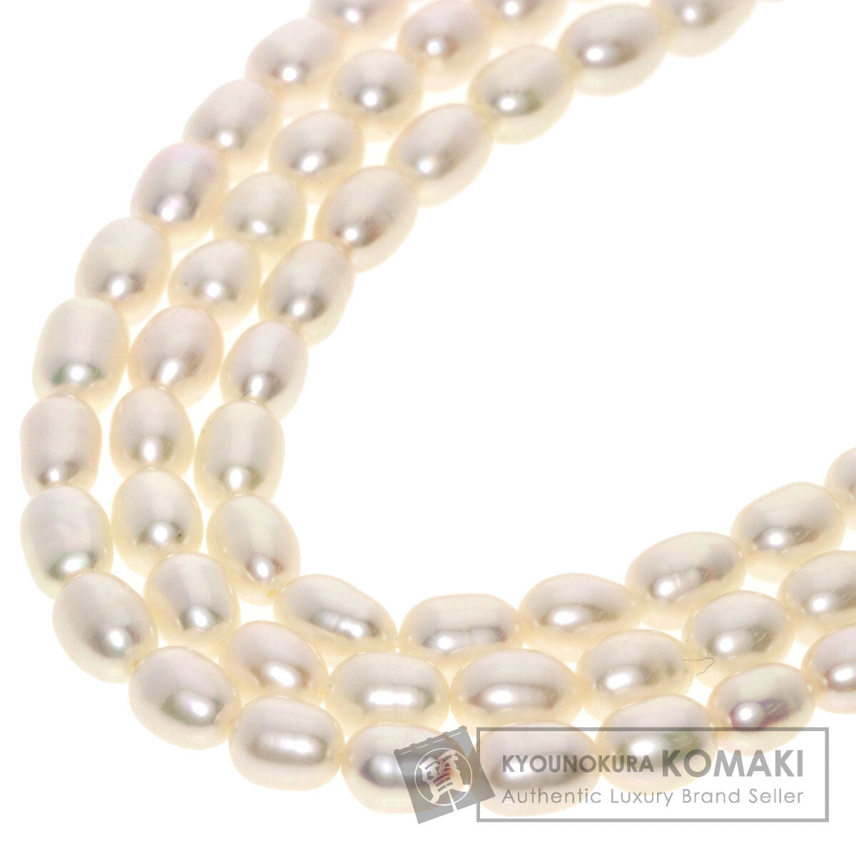 SELECT JEWELRY セレクトジュエリー 淡水パール 真珠 3連 ネックレス SV レディース 中古