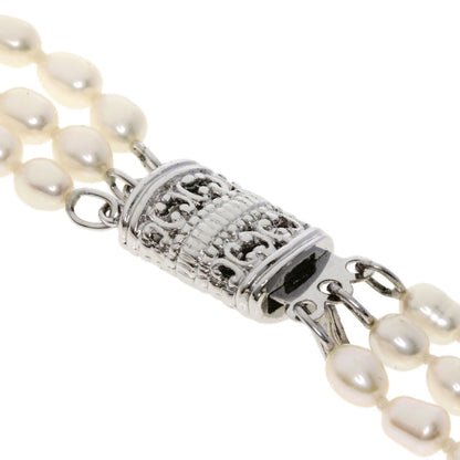 SELECT JEWELRY セレクトジュエリー 淡水パール 真珠 3連 ネックレス SV レディース 中古