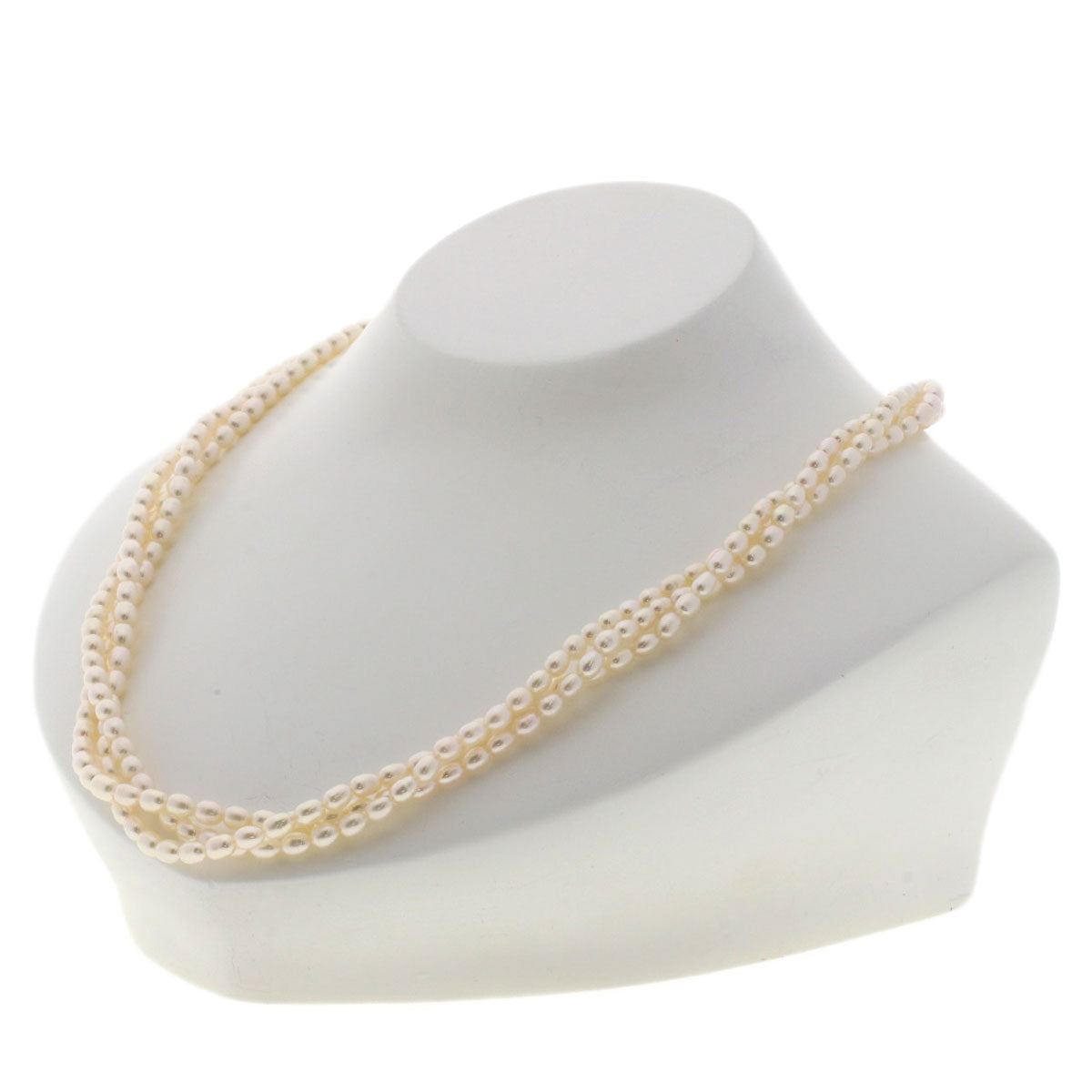 SELECT JEWELRY セレクトジュエリー 淡水パール 真珠 3連 ネックレス SV レディース 中古