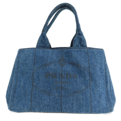 PRADA プラダ B1877B カナパ ハンドバッグ デニム レディース 中古